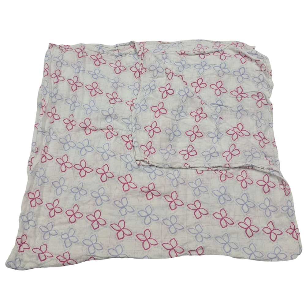 Aden + Anais Muslin Swaddle Blanket Floral Baby Receiving Bamboo Pink Purple